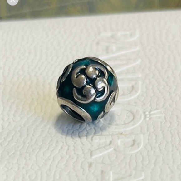 Pandora Jewelry - Pandora Blue-Green Translucent Enamel Zen Charm RETIRED